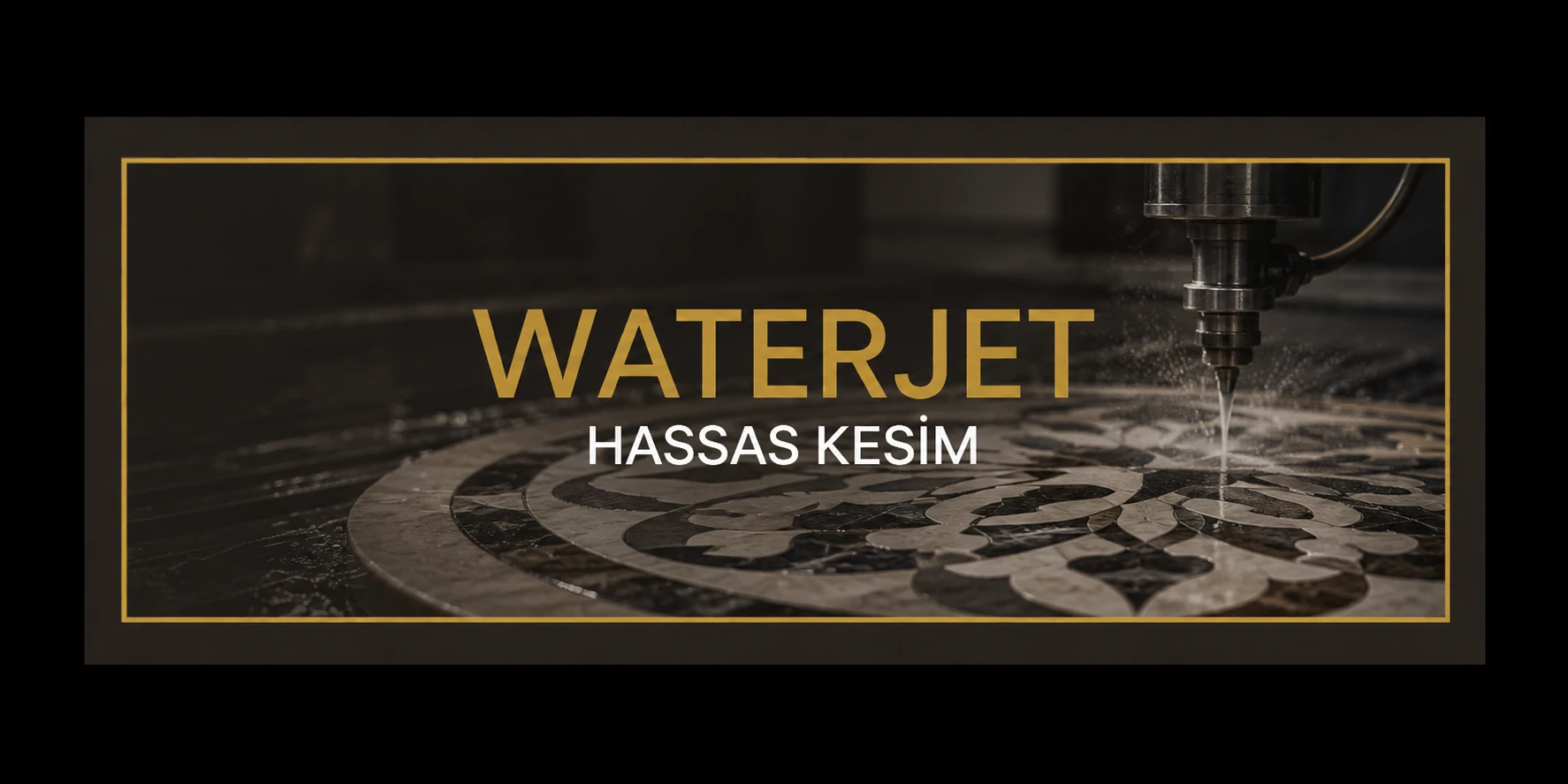 Waterjet ile kesilmiş dairesel doğal taş deseni